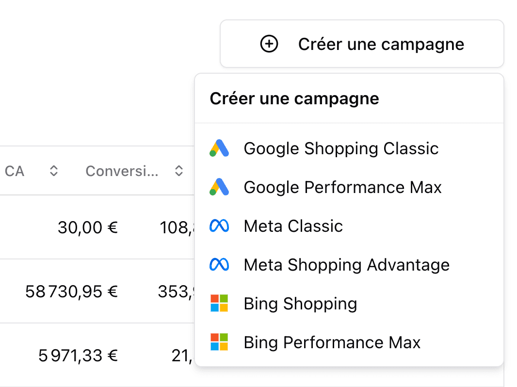 Products interface