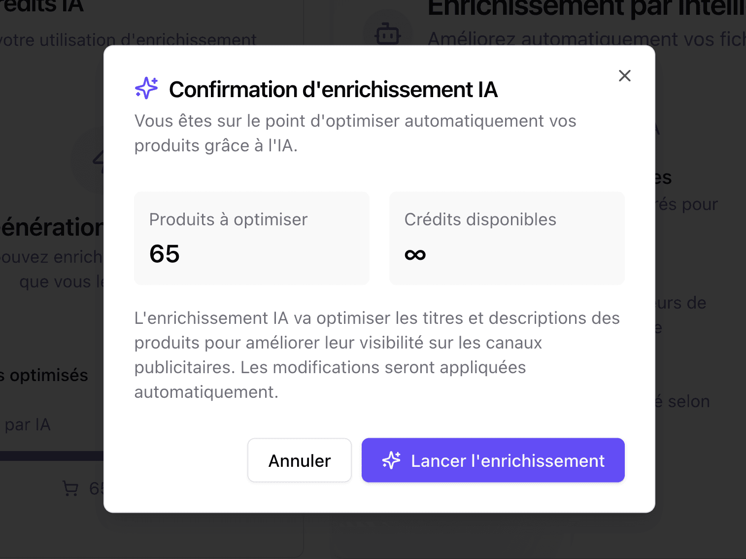 Analytics interface