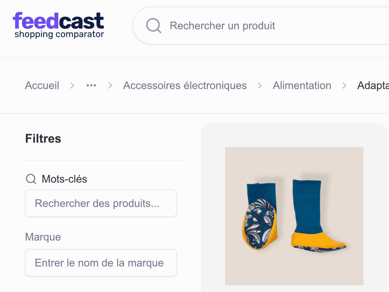 Feedcast.shopping interface