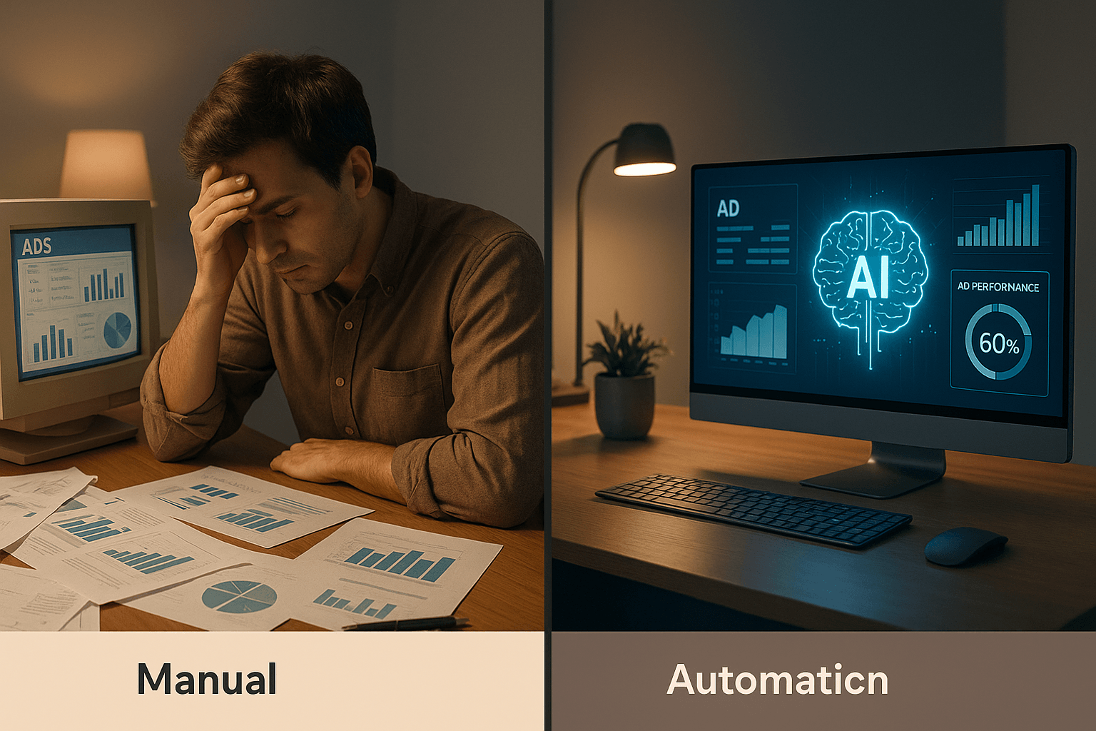 ROI Comparison: Manual vs Automated Ad Management
