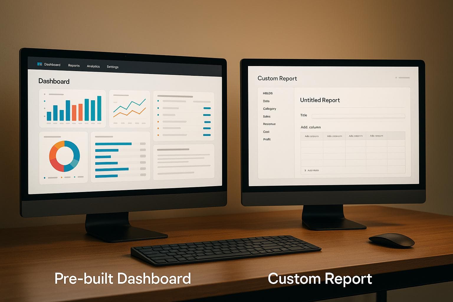 Custom Reports vs. Pre-Built Dashboards